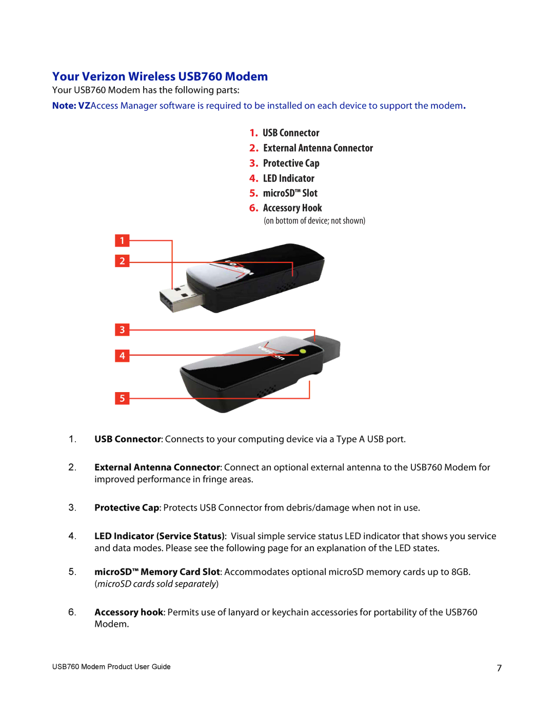 Verizon manual Your Verizon Wireless USB760 Modem 