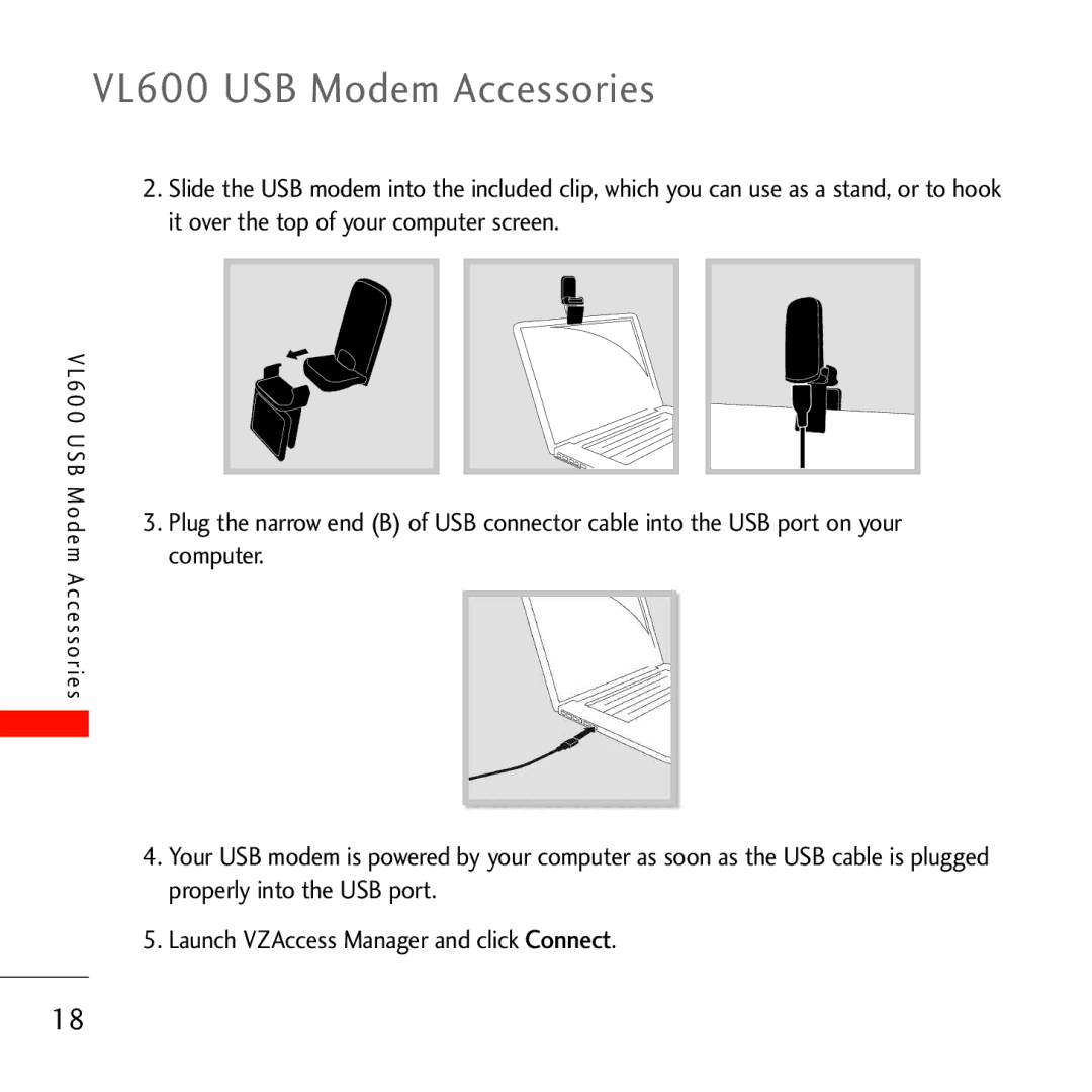 Verizon manual VL600 USB Modem Accessories 