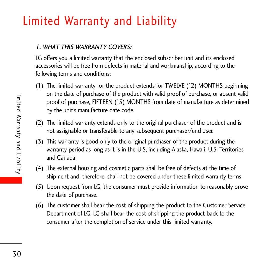 Verizon VL600 manual Limited Warranty and Liability, What this Warranty Covers 