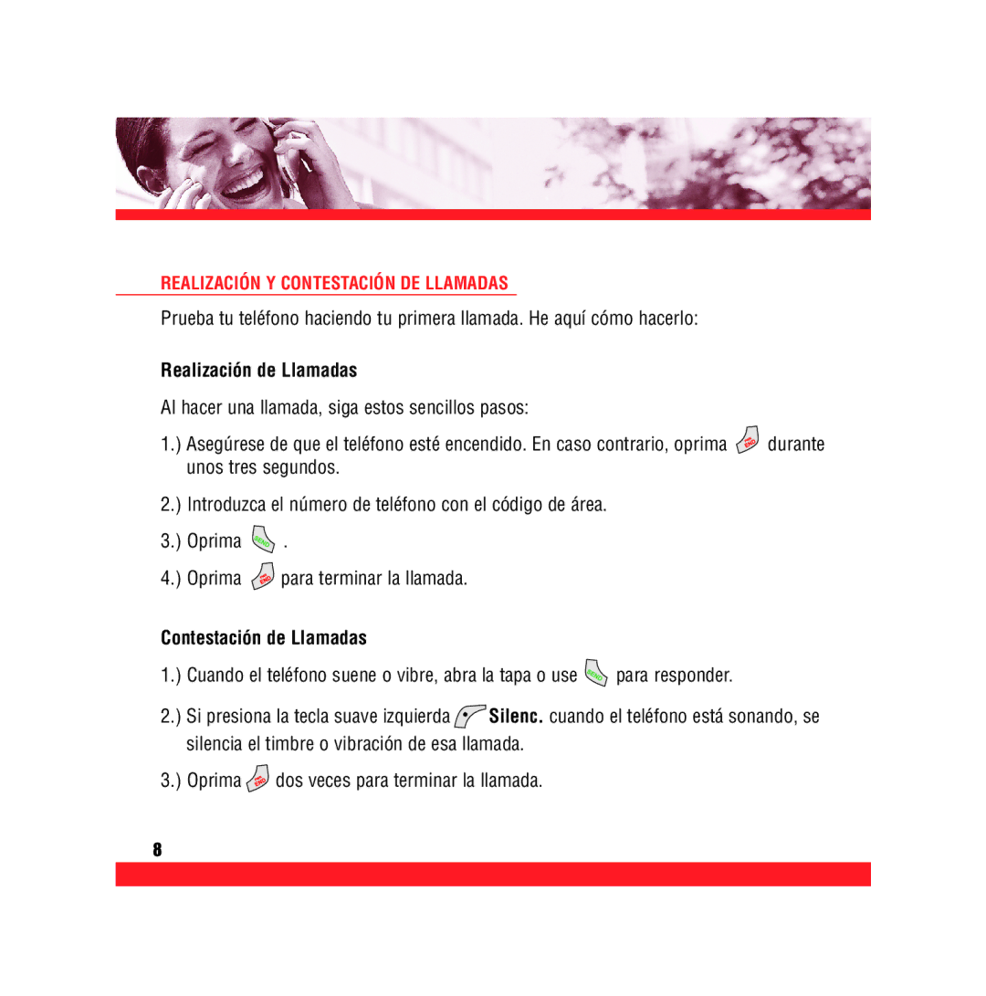 Verizon VX5300 manual Realización Y Contestación DE Llamadas, Realización de Llamadas, Contestación de Llamadas 