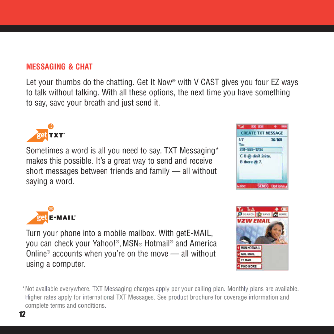 Verizon VX8100 manual Messaging & Chat 