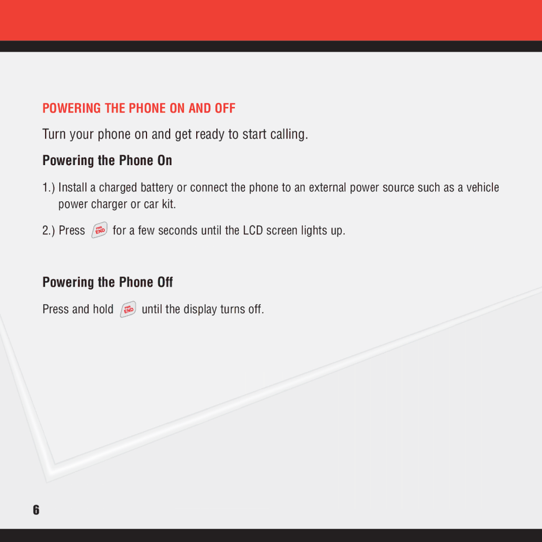 Verizon VX8100 manual Powering the Phone On, Powering the Phone Off, Powering the Phone on and OFF 