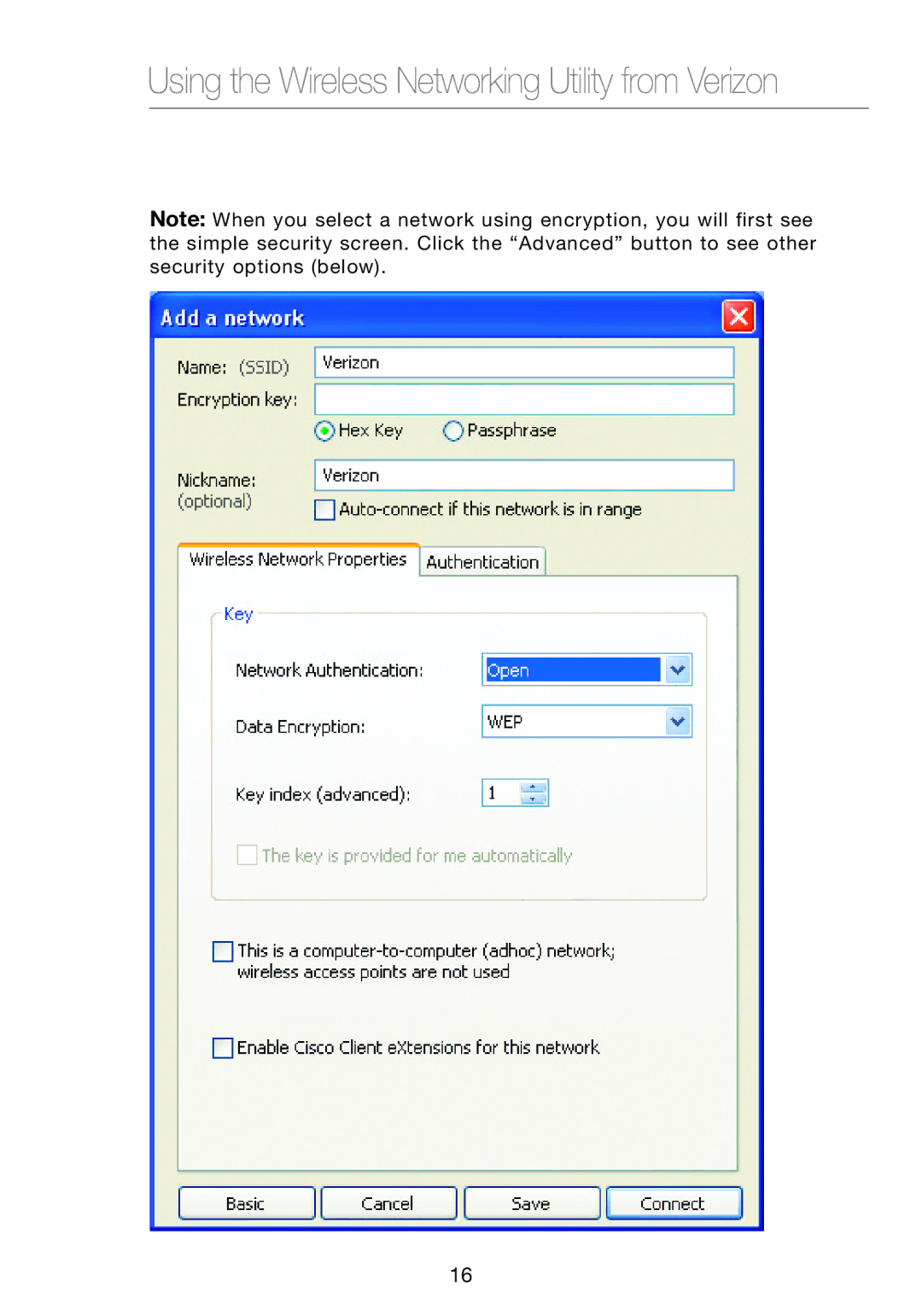 Verizon VZ4000 manual Using the Wireless Networking Utility from Verizon 