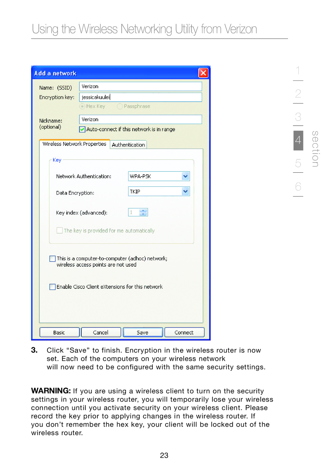 Verizon VZ4000 manual Using the Wireless Networking Utility from Verizon 