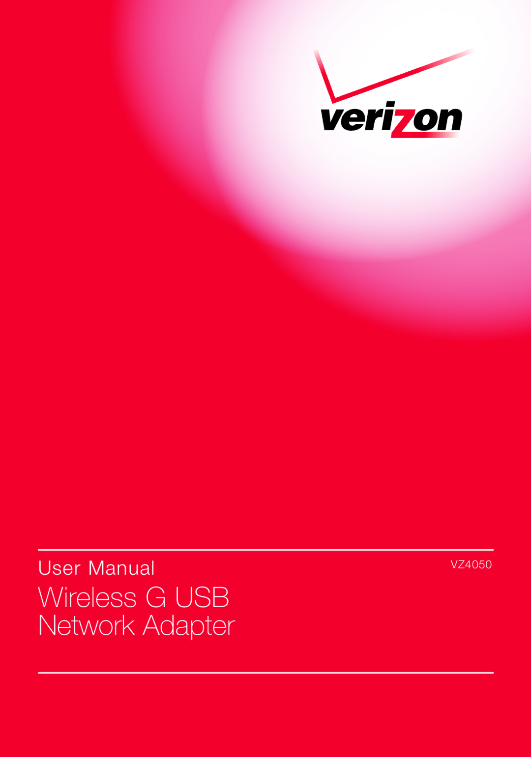 Verizon VZ4050 user manual Wireless G USB Network Adapter 