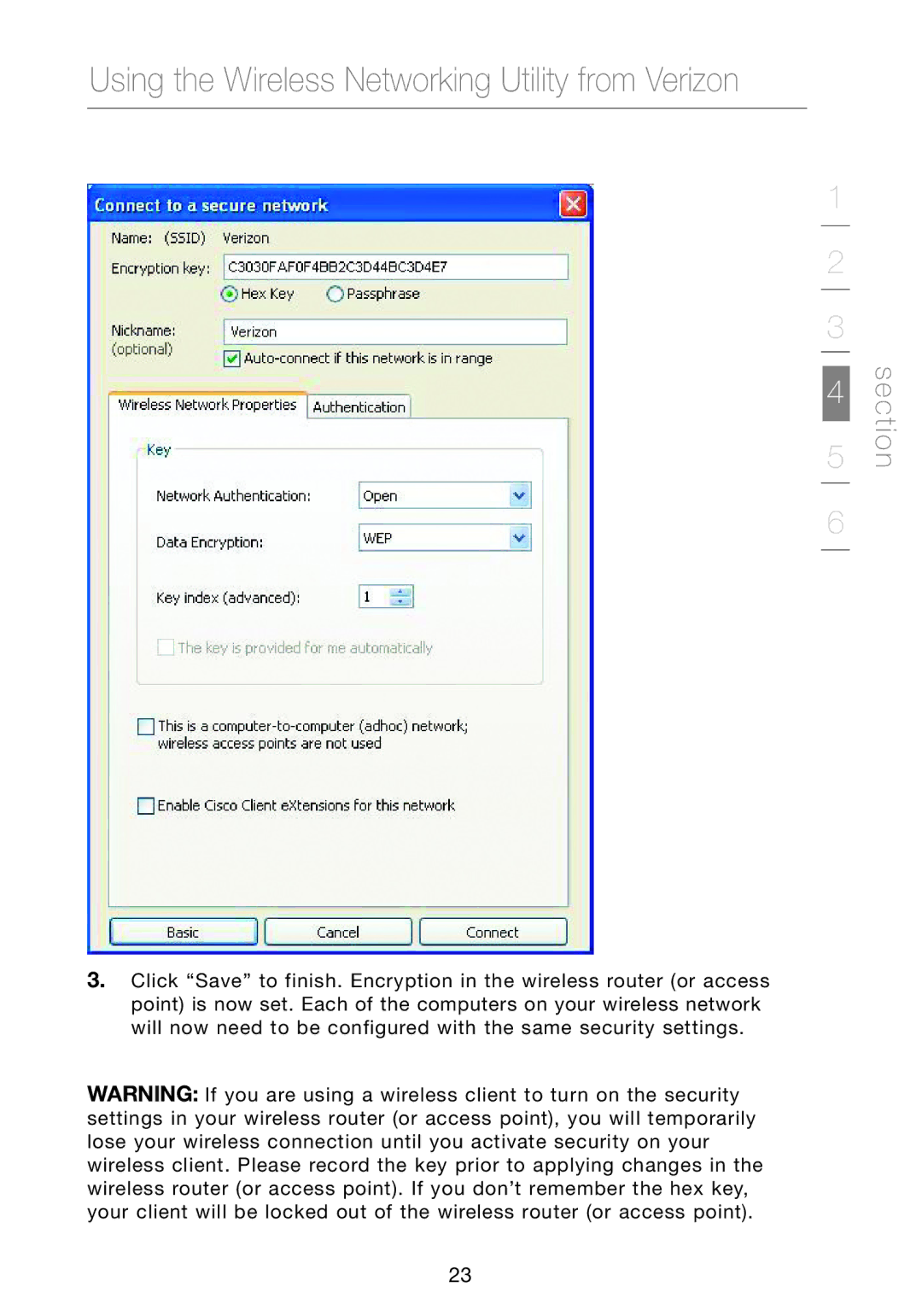 Verizon VZ4050 user manual Using the Wireless Networking Utility from Verizon 