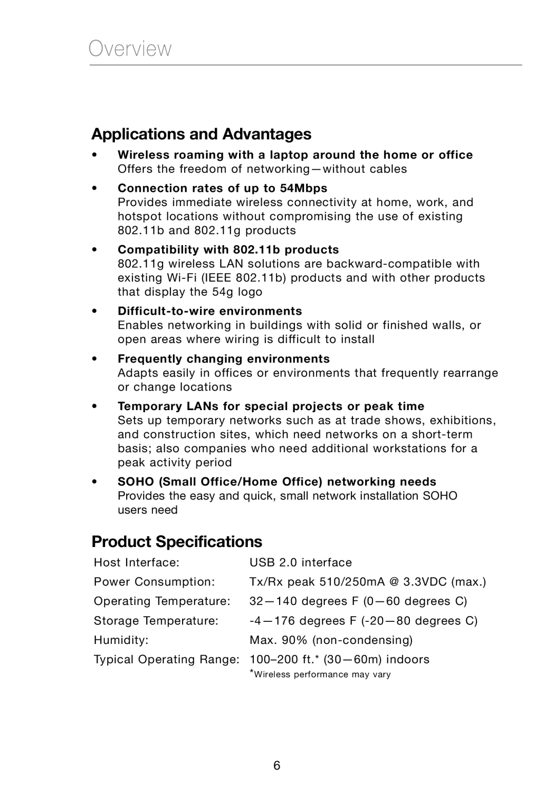 Verizon VZ4050 user manual Applications and Advantages, Product Specifications 