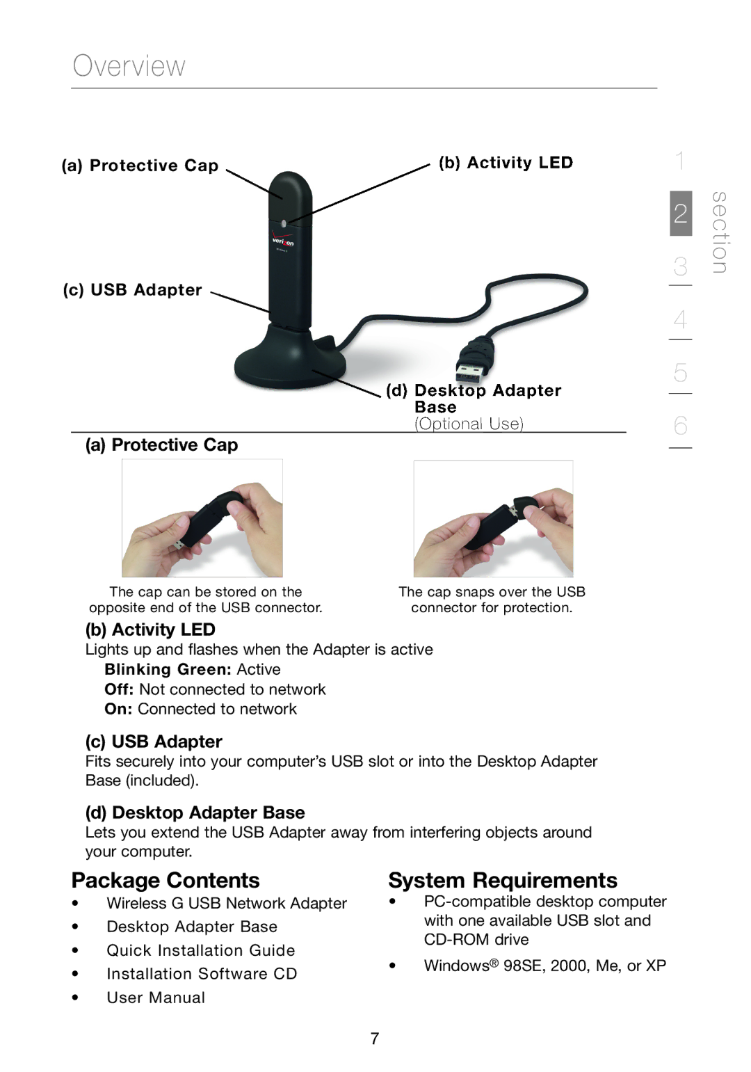 Verizon VZ4050 user manual Package Contents, System Requirements 