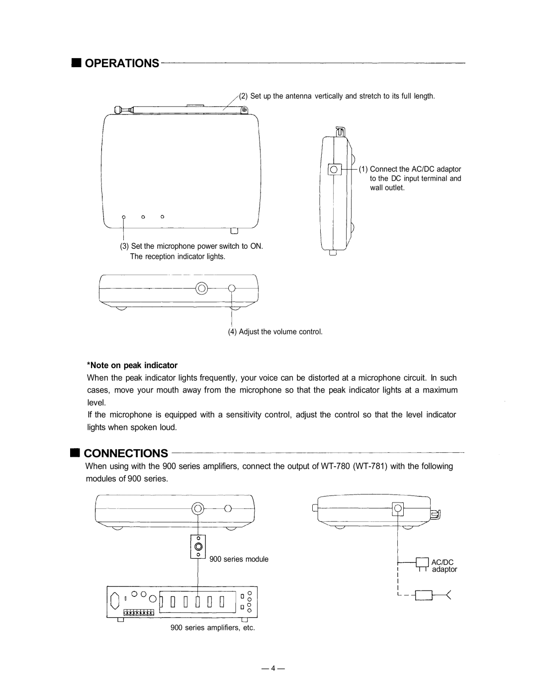 Verizon WT-781 operating instructions Operations, Connections 