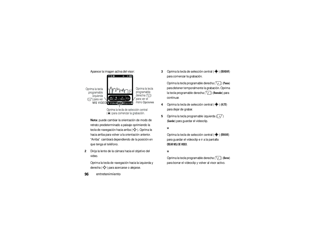 Verizon Z6c manual Aparece la imagen activa del visor, Para comenzar la grabación, Continuar, Para dejar de grabar 