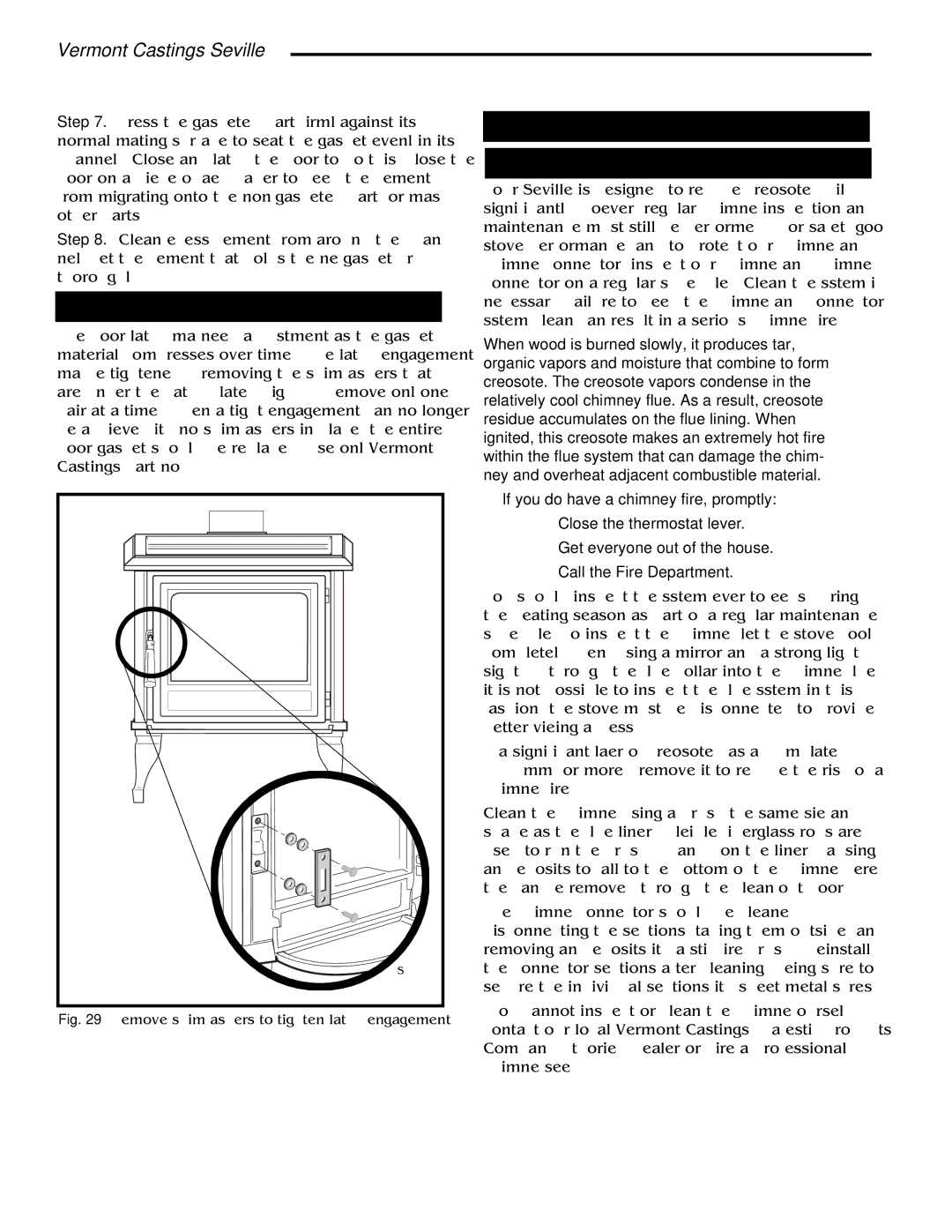 Vermont Casting 1637, 1635, 1638, 1636 installation instructions Adjust the Door, Creosote 