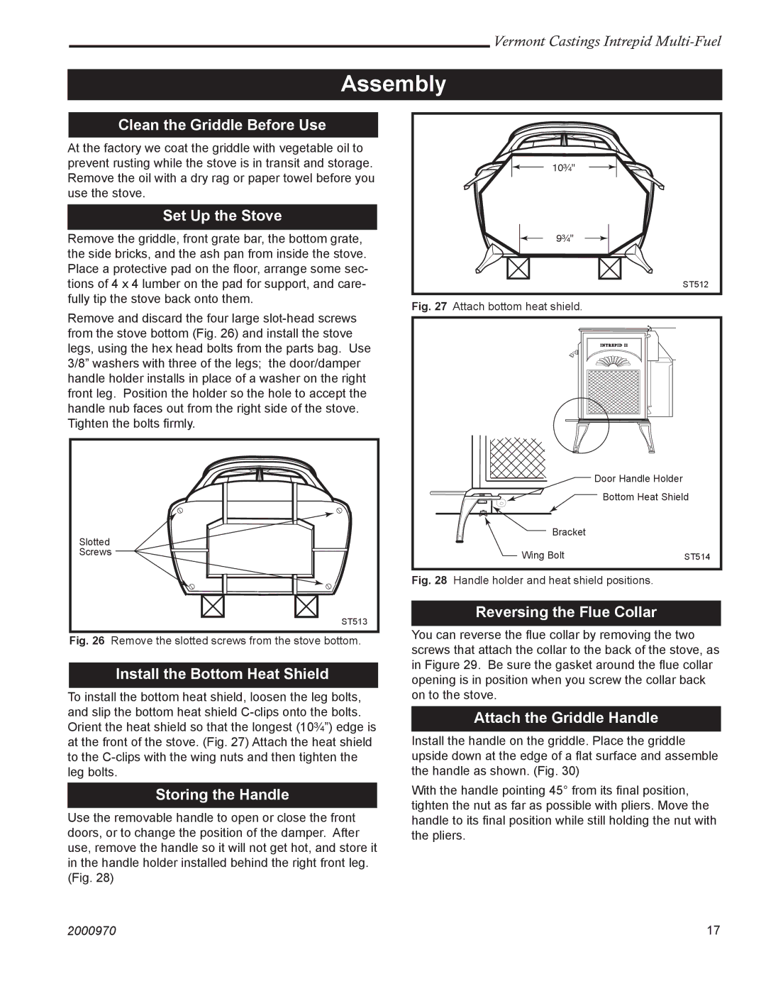 Vermont Casting 1695 installation instructions Assembly 