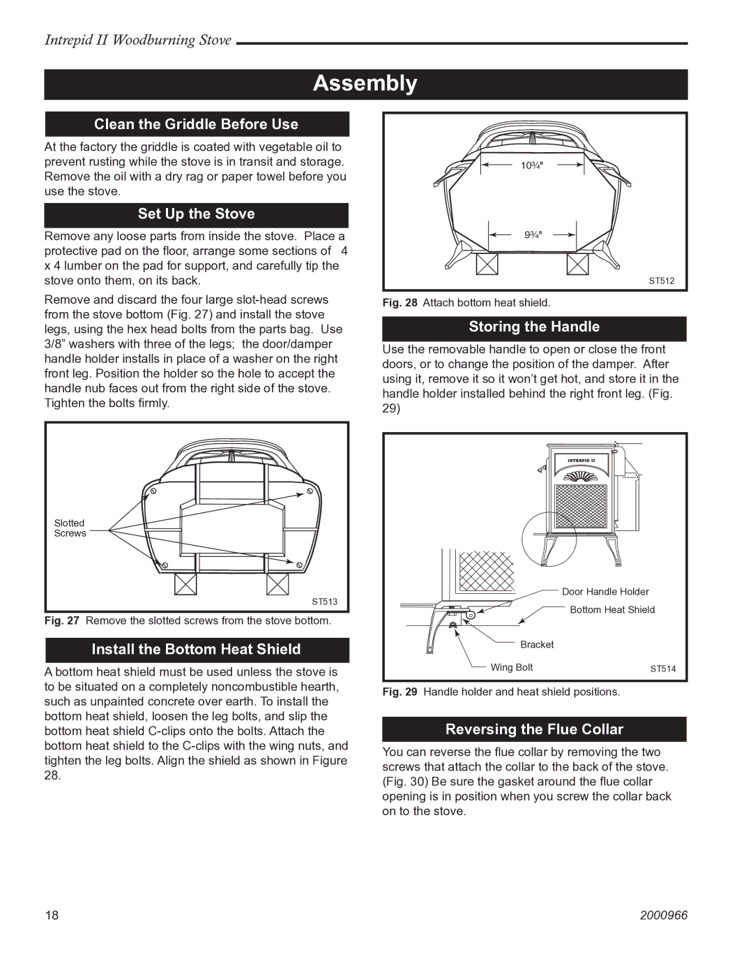 Vermont Casting 1990 installation instructions Assembly 