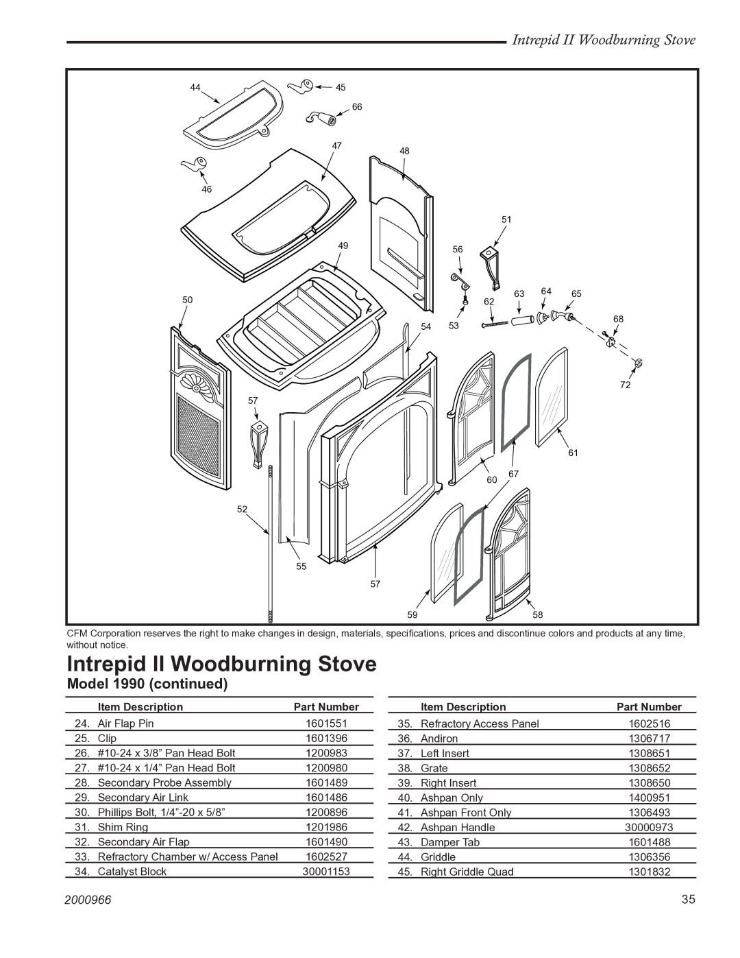 Vermont Casting 1990 installation instructions Intrepid II Woodburning Stove 