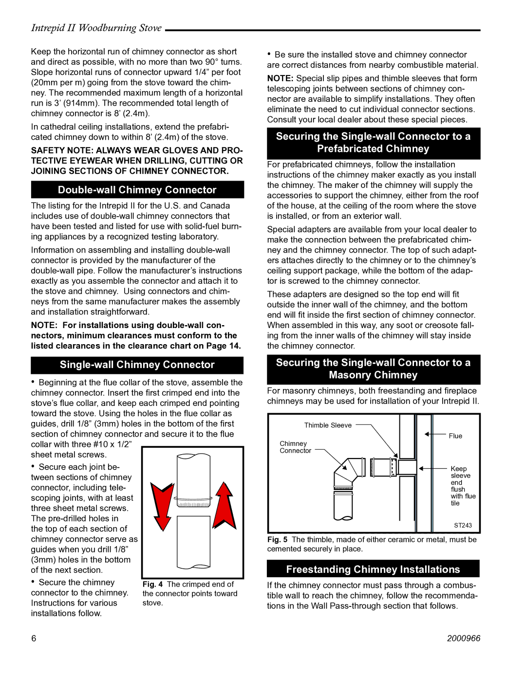 Vermont Casting 1990 Double-wall Chimney Connector, Single-wall Chimney Connector, Freestanding Chimney Installations 