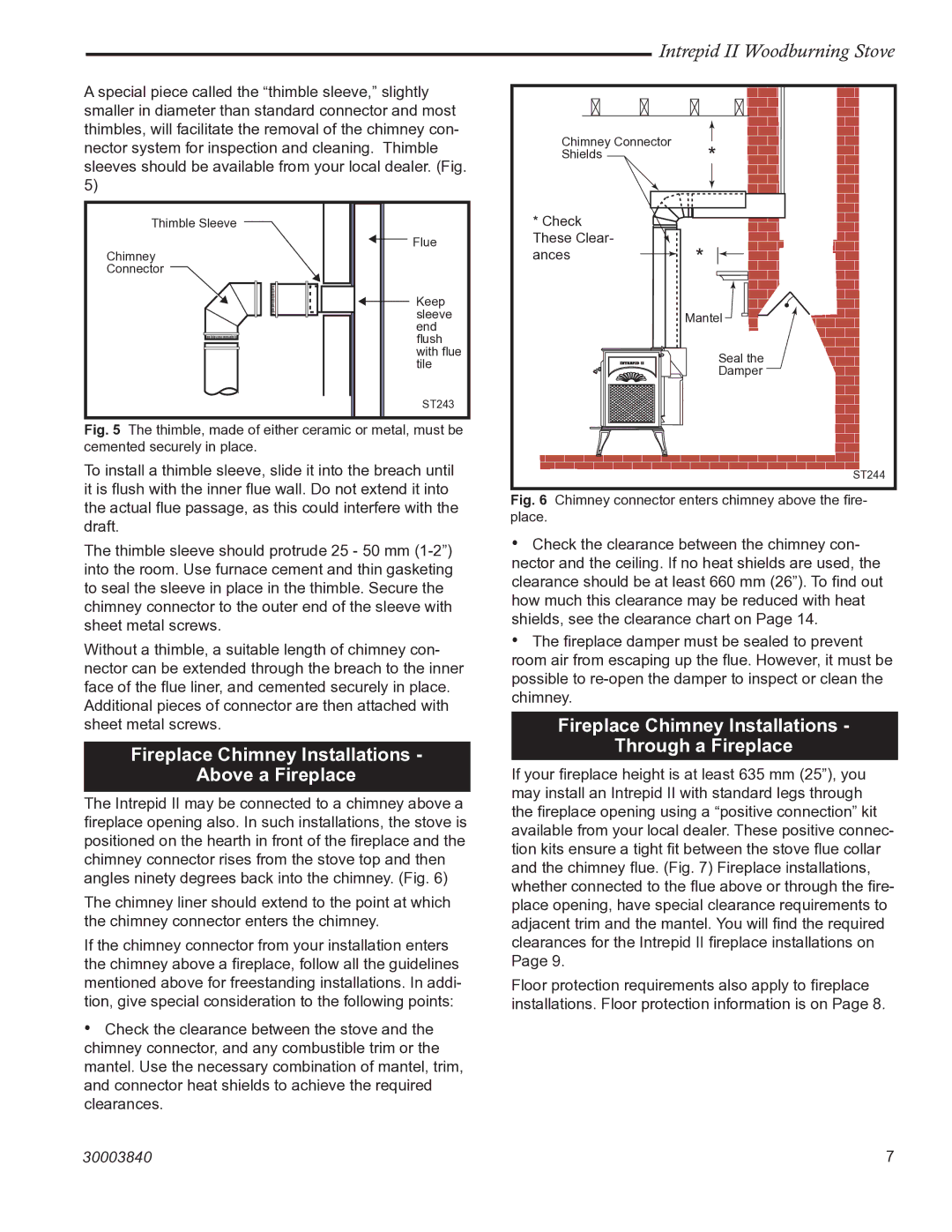 Vermont Casting 1990CE installation instructions Fireplace Chimney Installations Above a Fireplace 