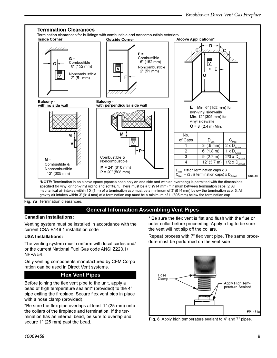 Vermont Casting 20DVT General Information Assembling Vent Pipes, Flex Vent Pipes, Canadian Installations 