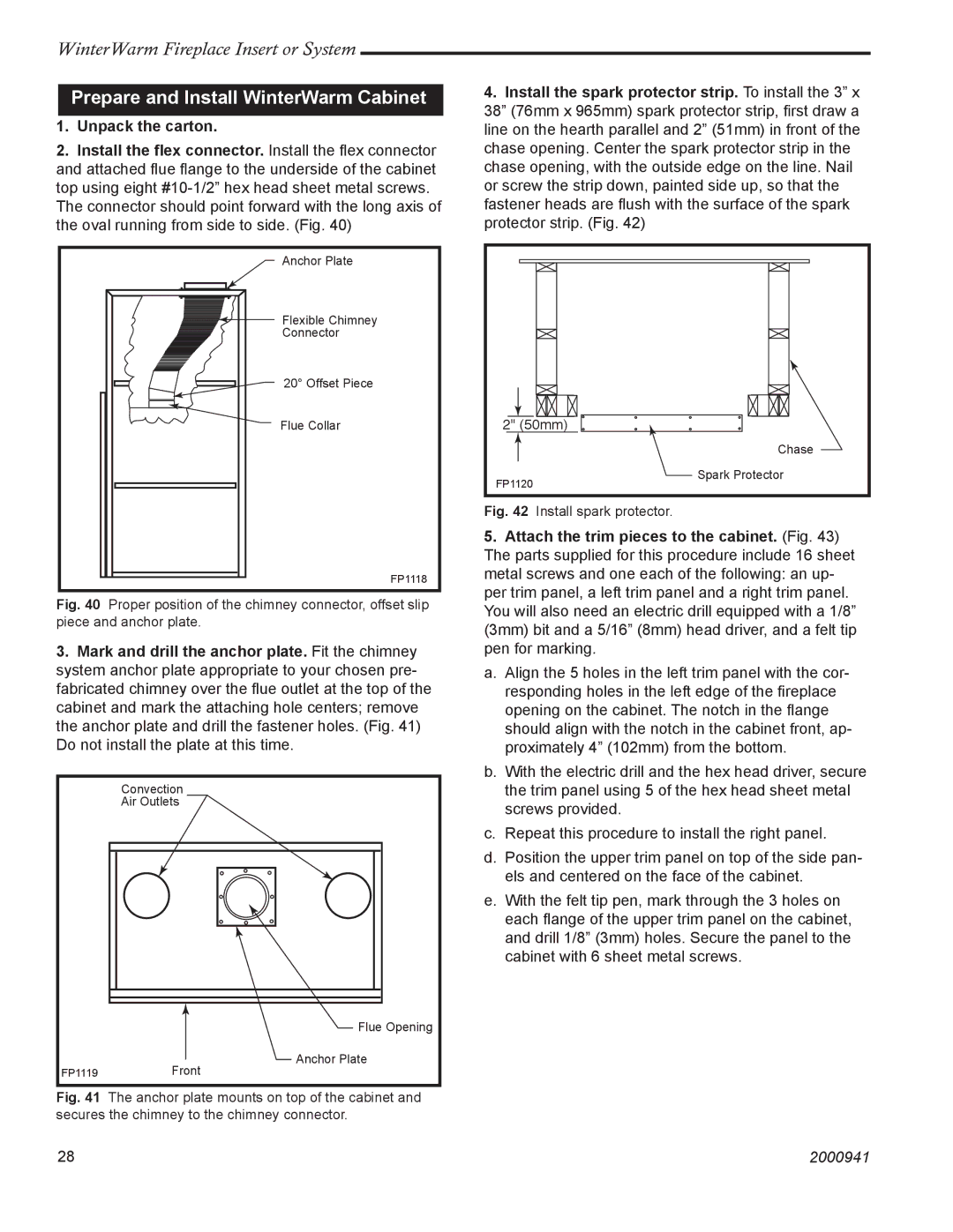 Vermont Casting 2100 installation instructions Prepare and Install WinterWarm Cabinet 