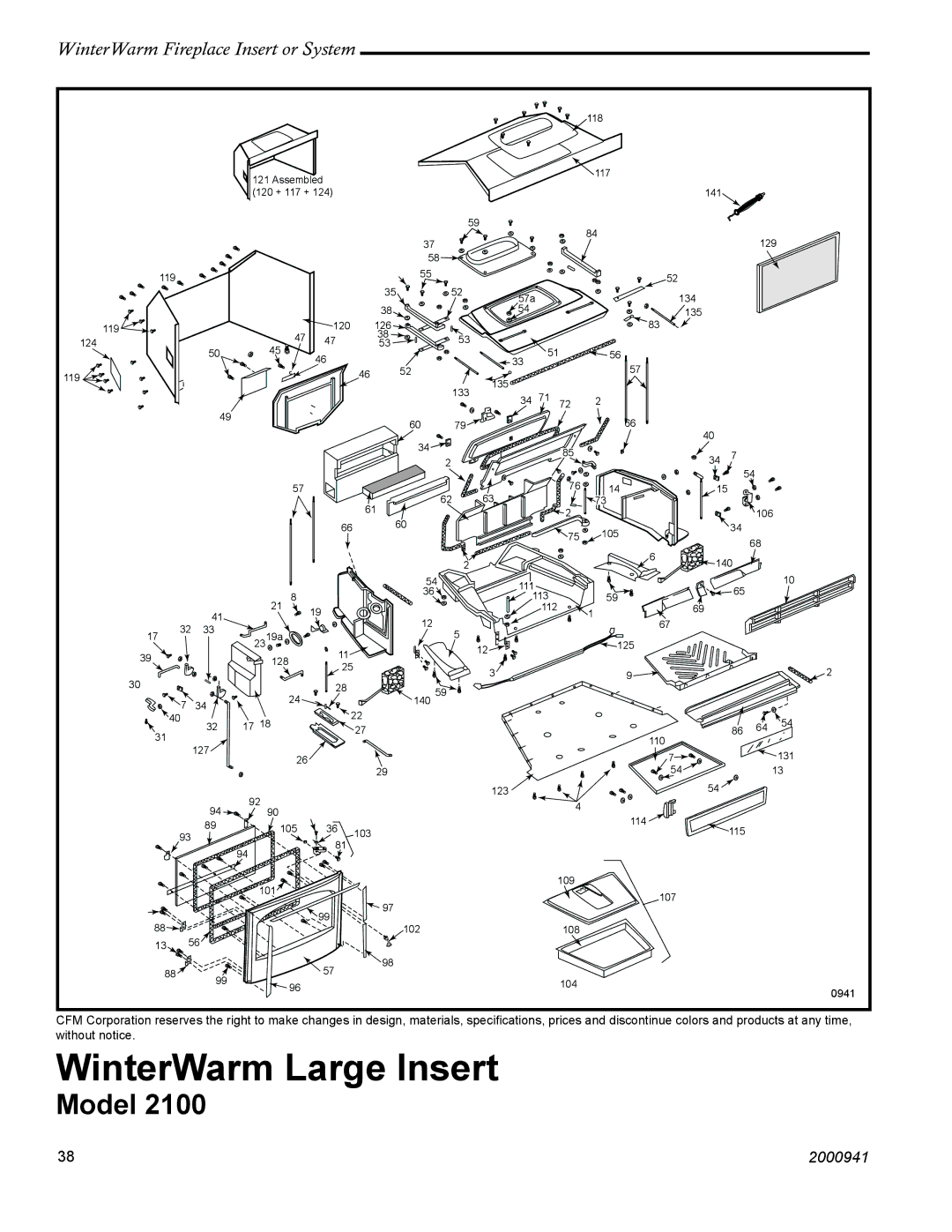 Vermont Casting 2100 installation instructions WinterWarm Large Insert 