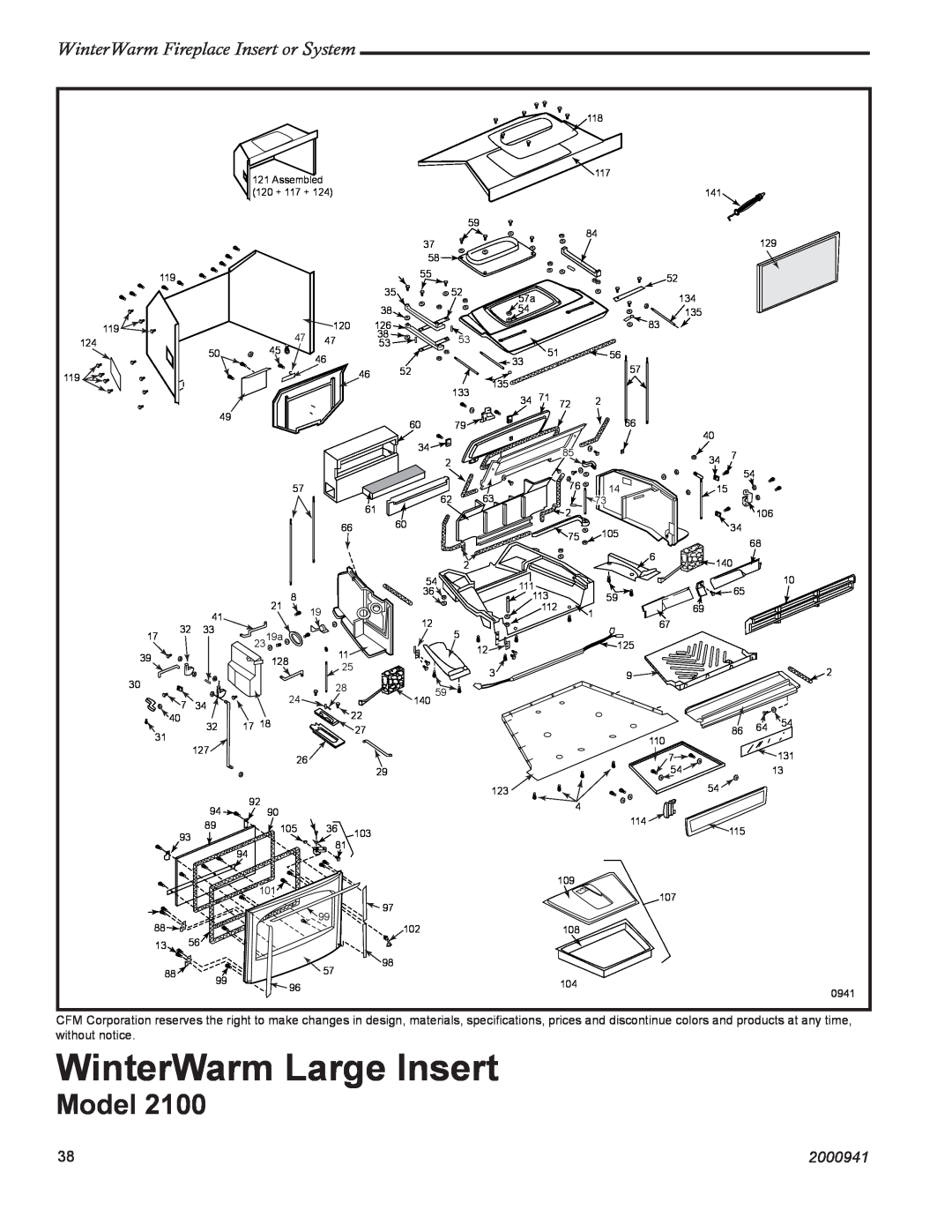 Vermont Casting 2100 WinterWarm Large Insert, Model, WinterWarm Fireplace Insert or System, 2000941 