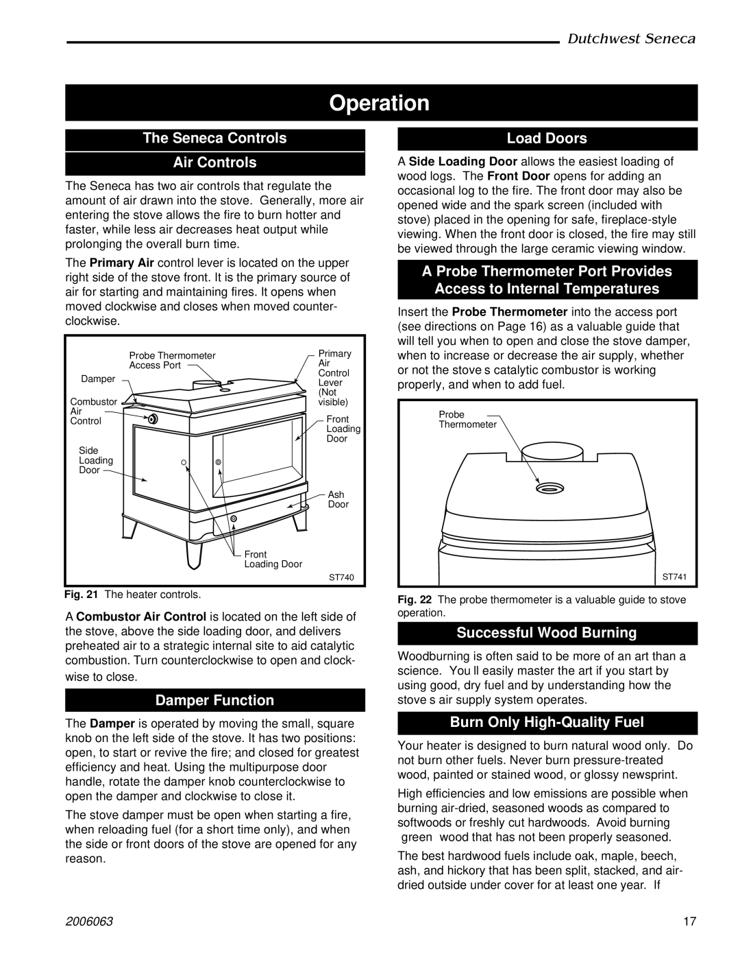 Vermont Casting 2170 manual Operation 