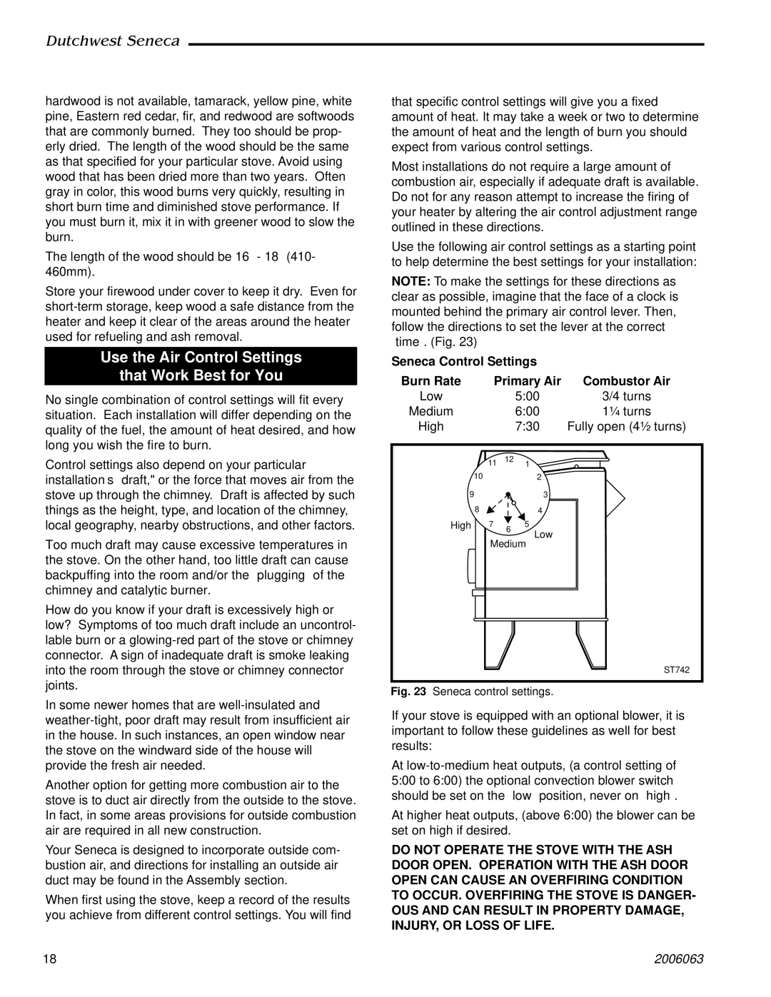 Vermont Casting 2170 manual Use the Air Control Settings That Work Best for You 