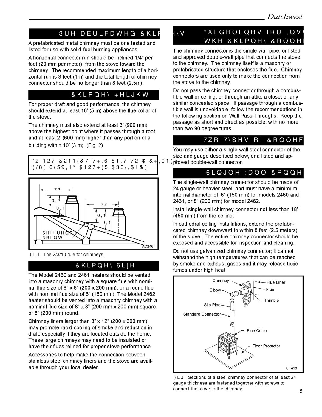 Vermont Casting 2460 Prefabricated Chimneys, Chimney Height, Chimney Size, Guidelines for Installing the Chimney Connector 