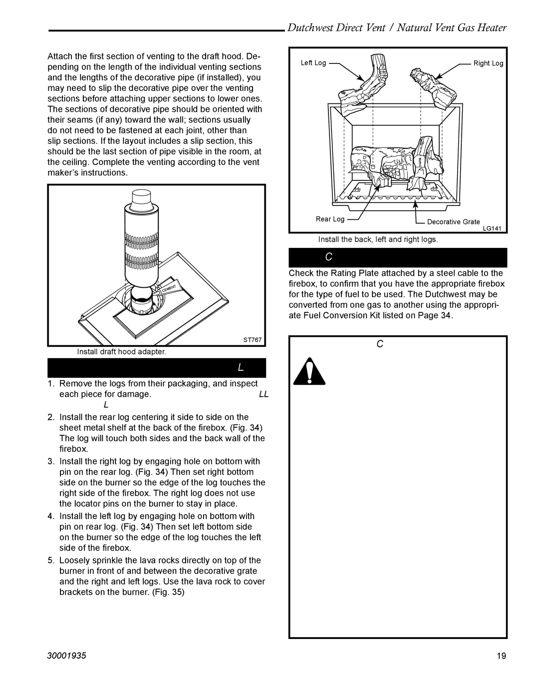 Vermont Casting 2465, 2466 manual Install the Log Set, Connect the Gas Supply Line 