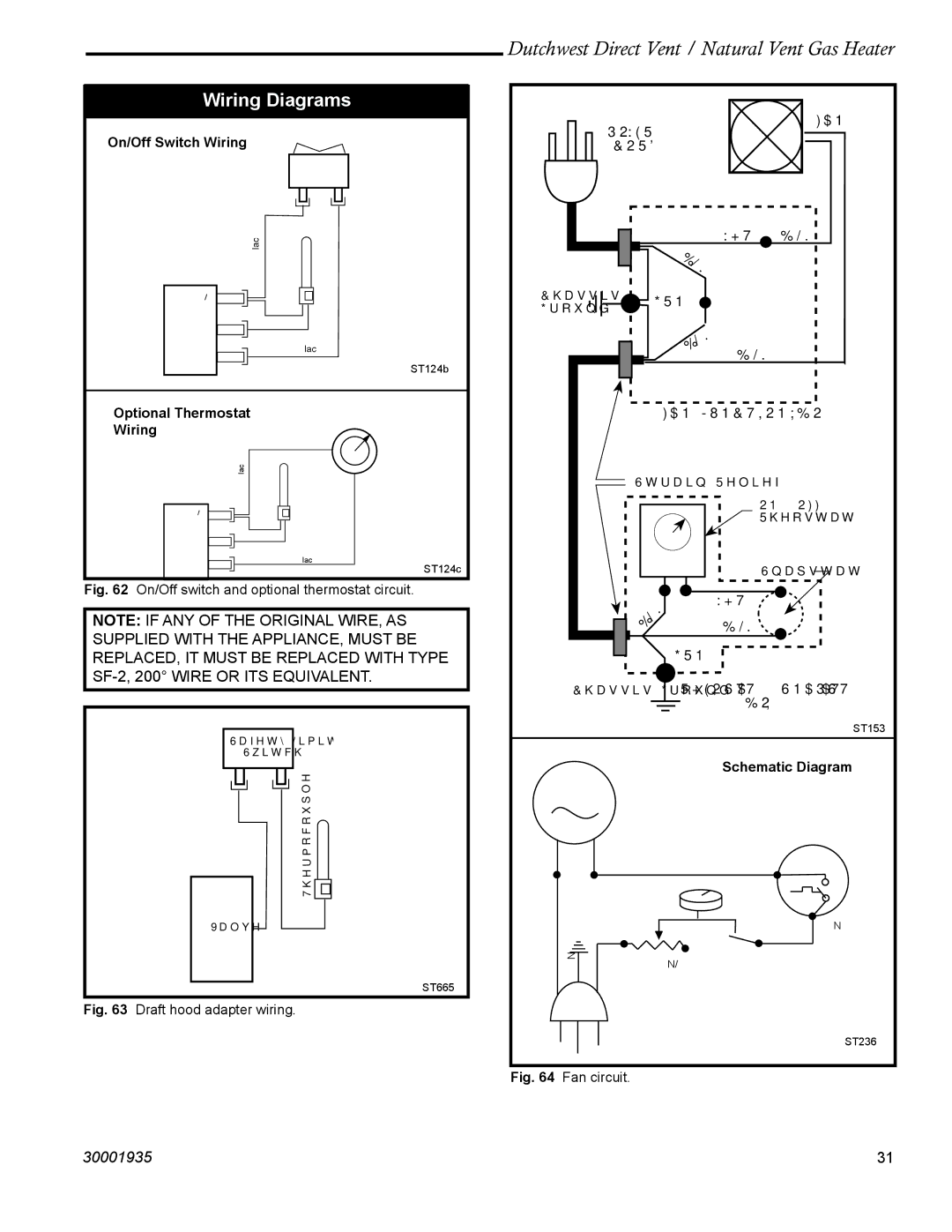 Vermont Casting 2465, 2466 manual Wiring Diagrams, Power Cord FAN 