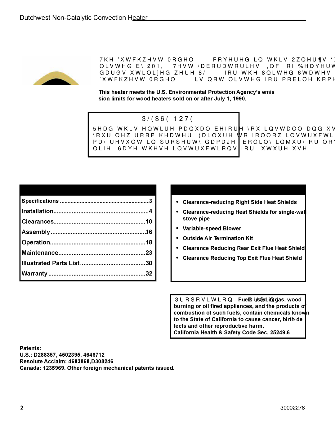 Vermont Casting 2478 manual Table of Contents Accessories 