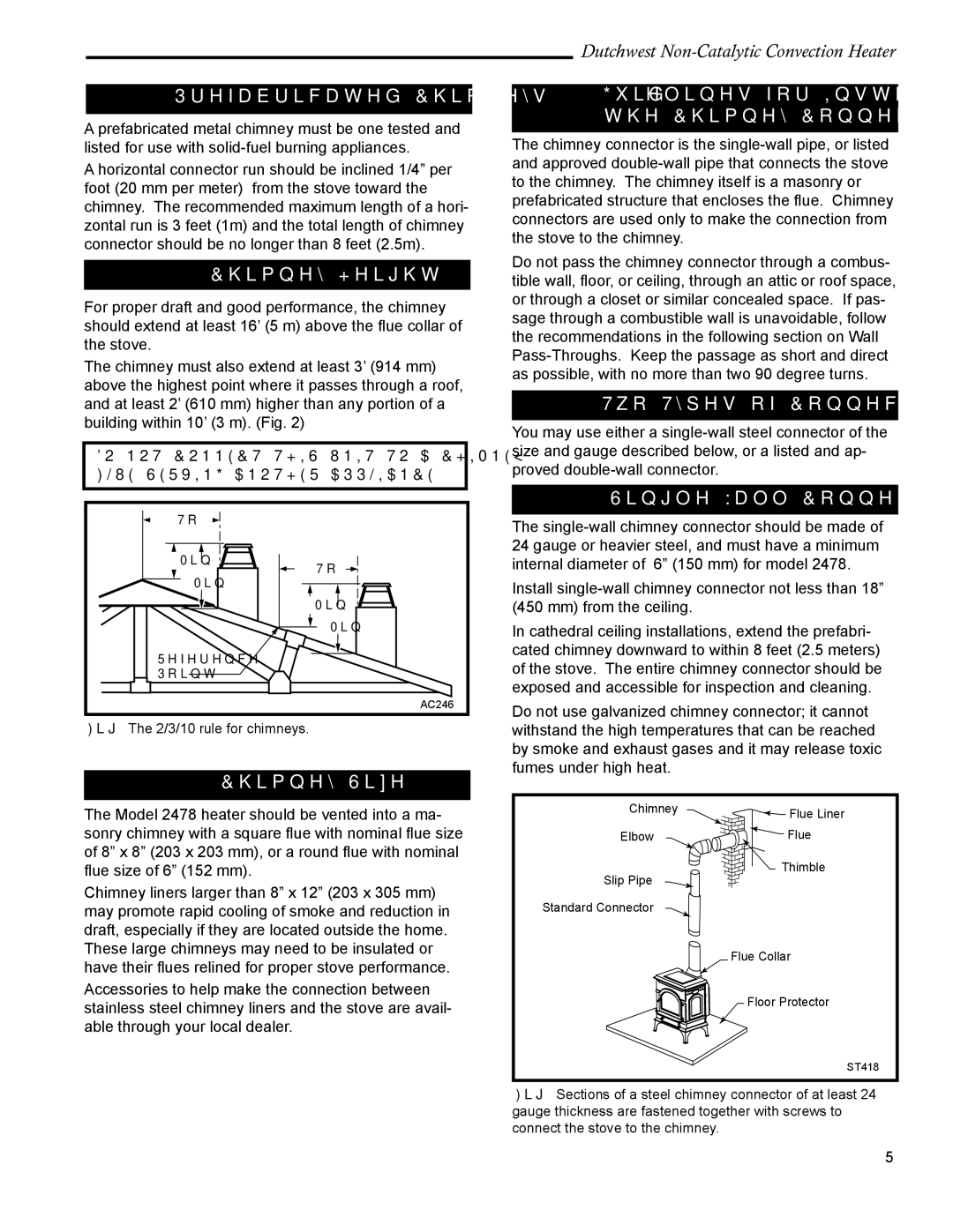 Vermont Casting 2478 Prefabricated Chimneys, Chimney Height, Chimney Size, Guidelines for Installing the Chimney Connector 