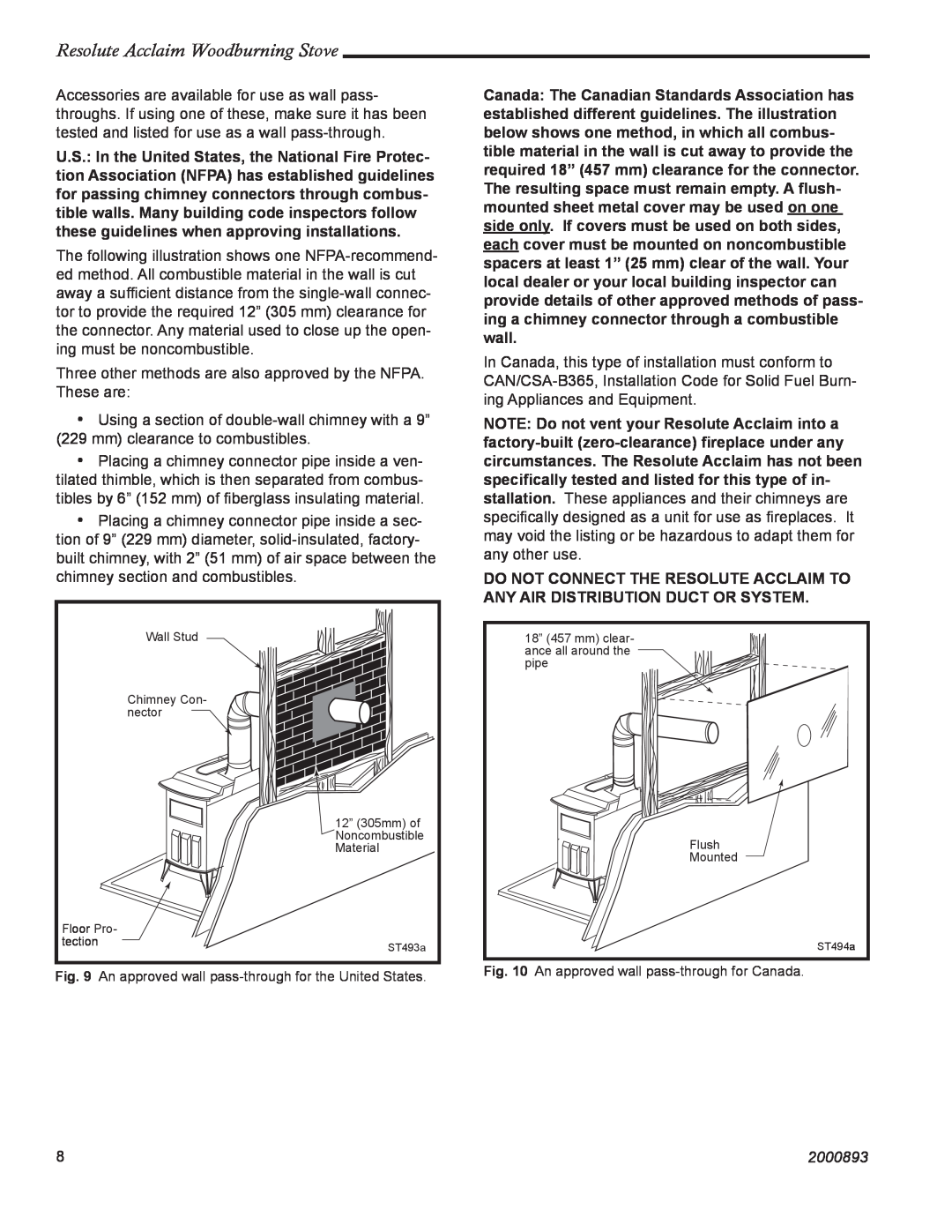 Vermont Casting 2490 installation instructions Resolute Acclaim Woodburning Stove, 2000893 