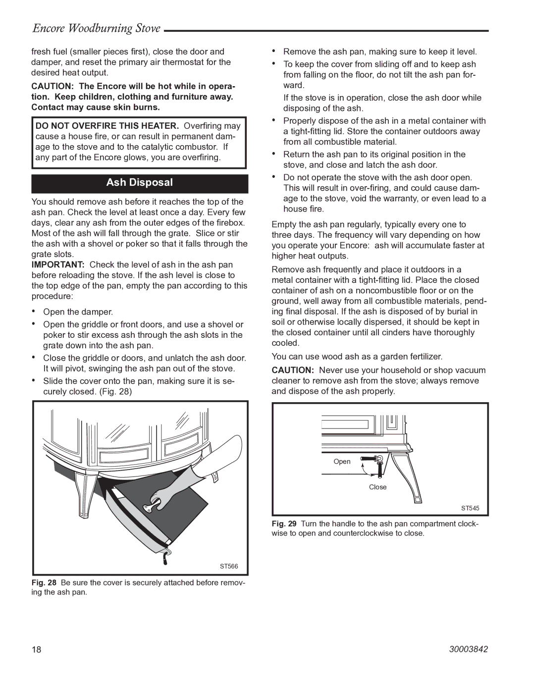 Vermont Casting 2550CE installation instructions Ash Disposal 