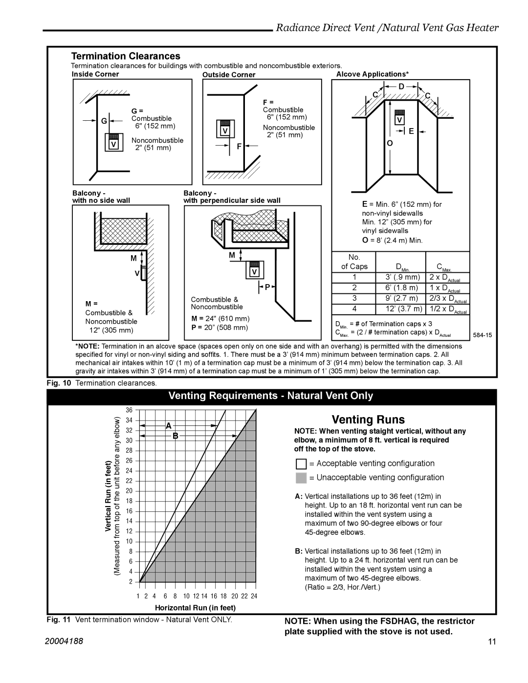 Vermont Casting 3232, 3399, 3369, 3354 Venting Requirements Natural Vent Only, Plate supplied with the stove is not used 