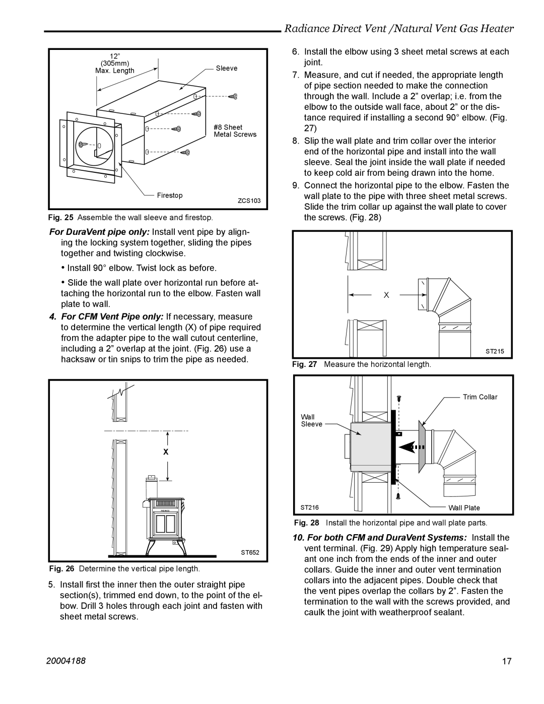 Vermont Casting 3369, 3399, 3354, 3232, 3225, 3390, 3350, 3360 manual Measure the horizontal length 