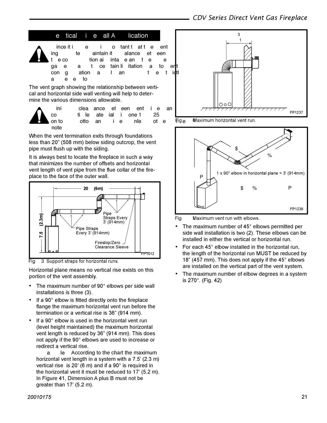 Vermont Casting 36CDVRRN, 36CDVTRN installation instructions + B = 17 5.2m Max 