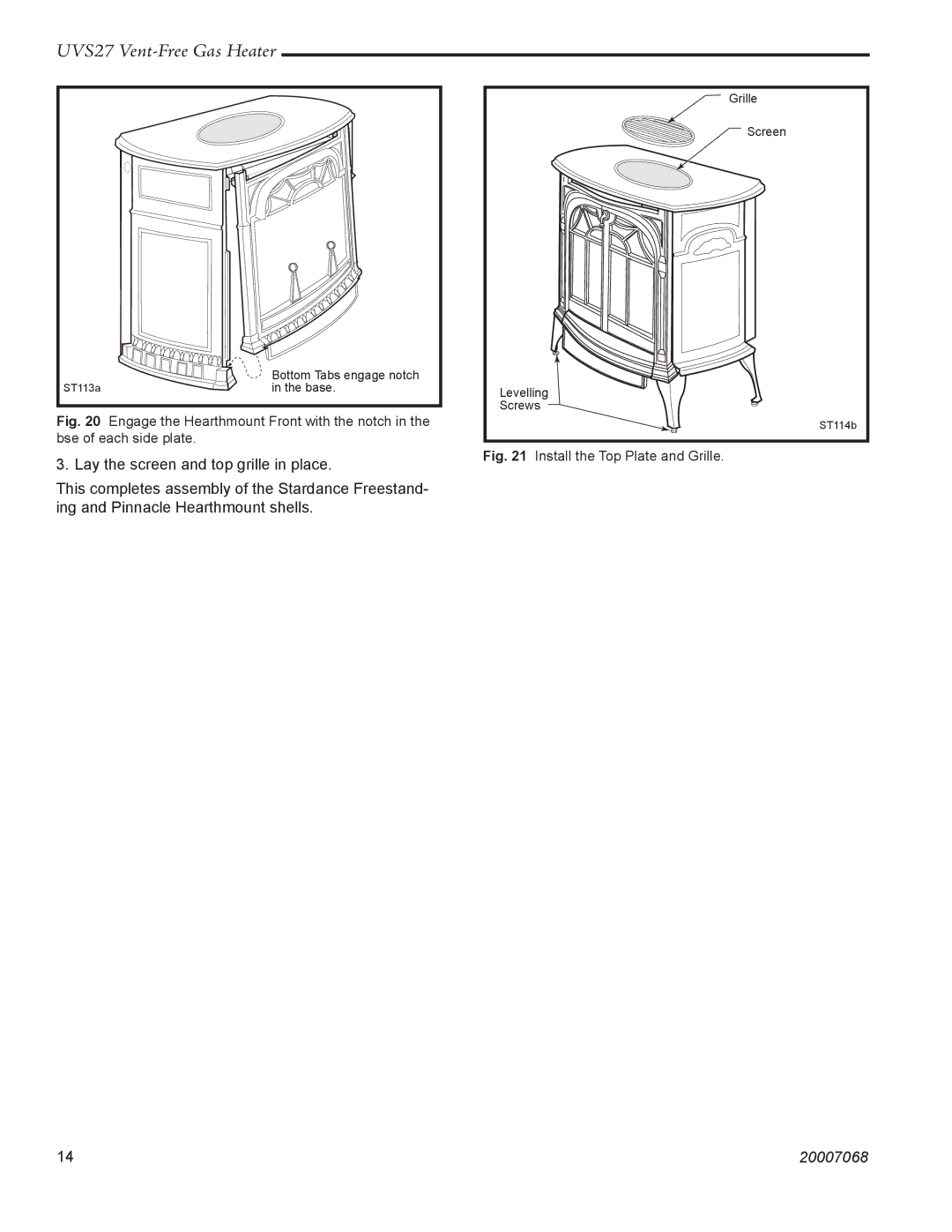 Vermont Casting 4085 - 4087, 4090 - 4092, 4040 - 4046, 4030 - 4036 manual Install the Top Plate and Grille 