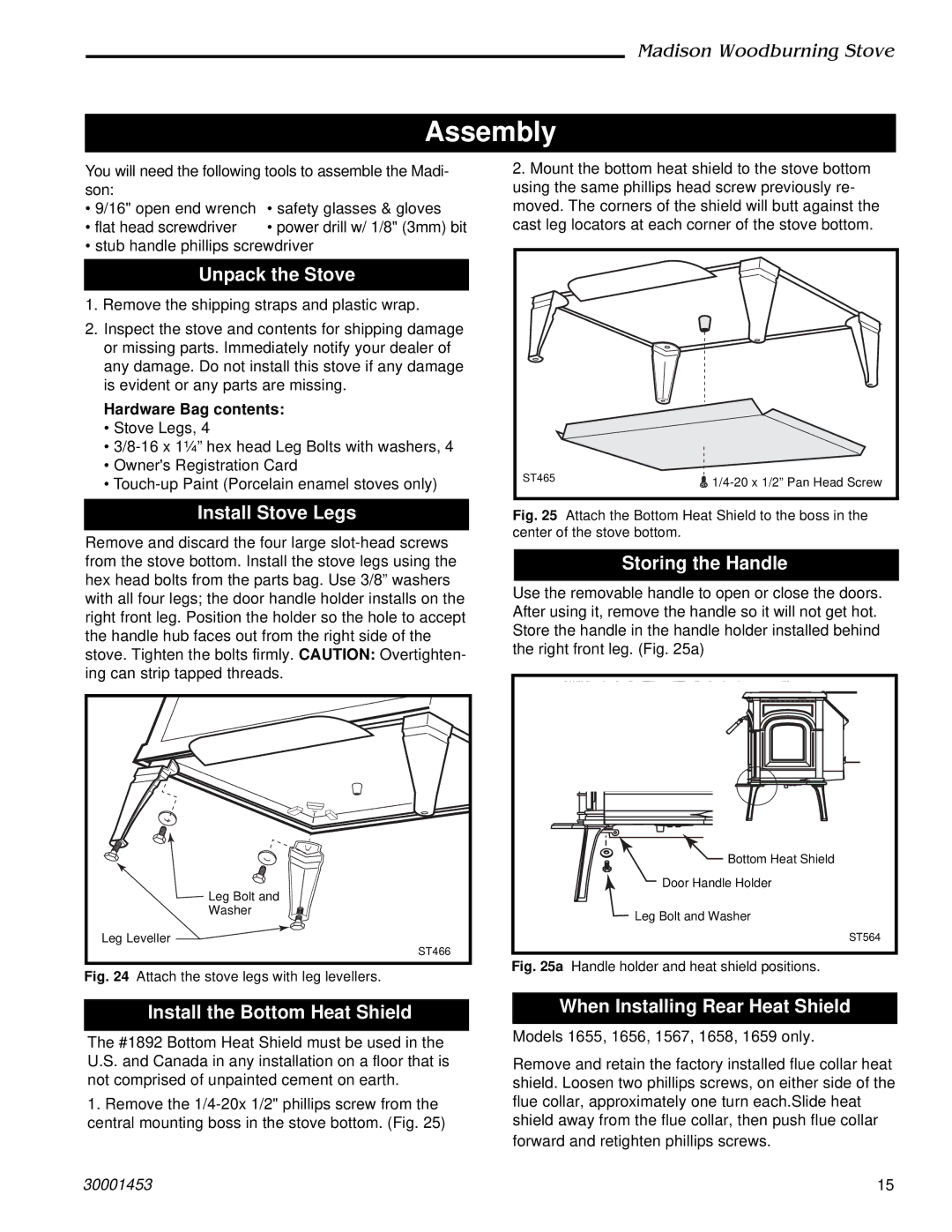 Vermont Casting 410 installation instructions Assembly 