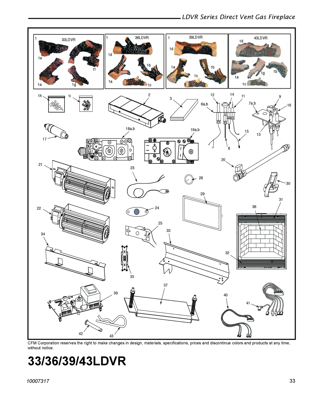 Vermont Casting 39LDVR, 33LDVR, 36LDVR installation instructions 33/36/39/43LDVR 