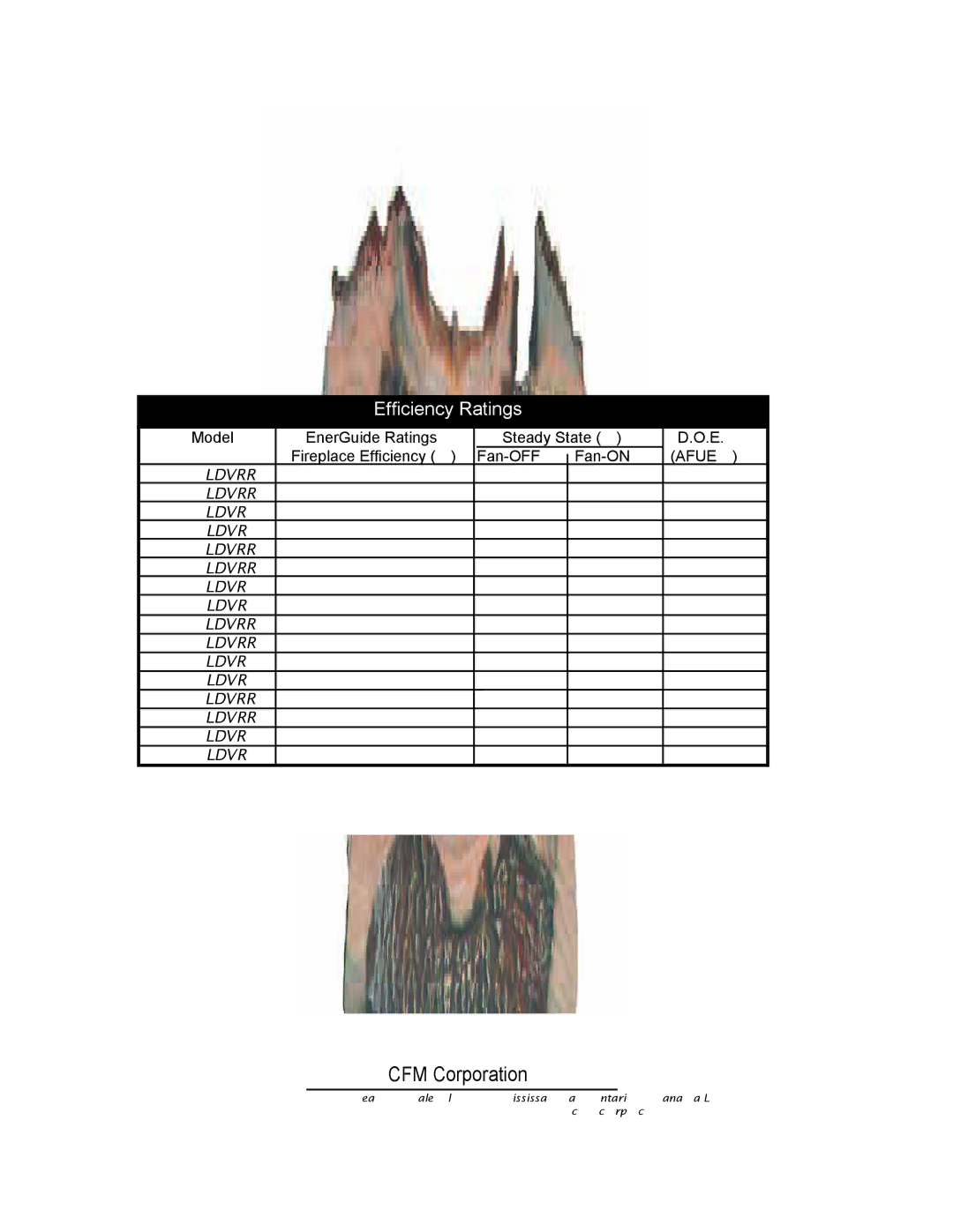 Vermont Casting 43LDVR, 39LDVR, 33LDVR, 36LDVR installation instructions Efﬁciency Ratings, Afue% 