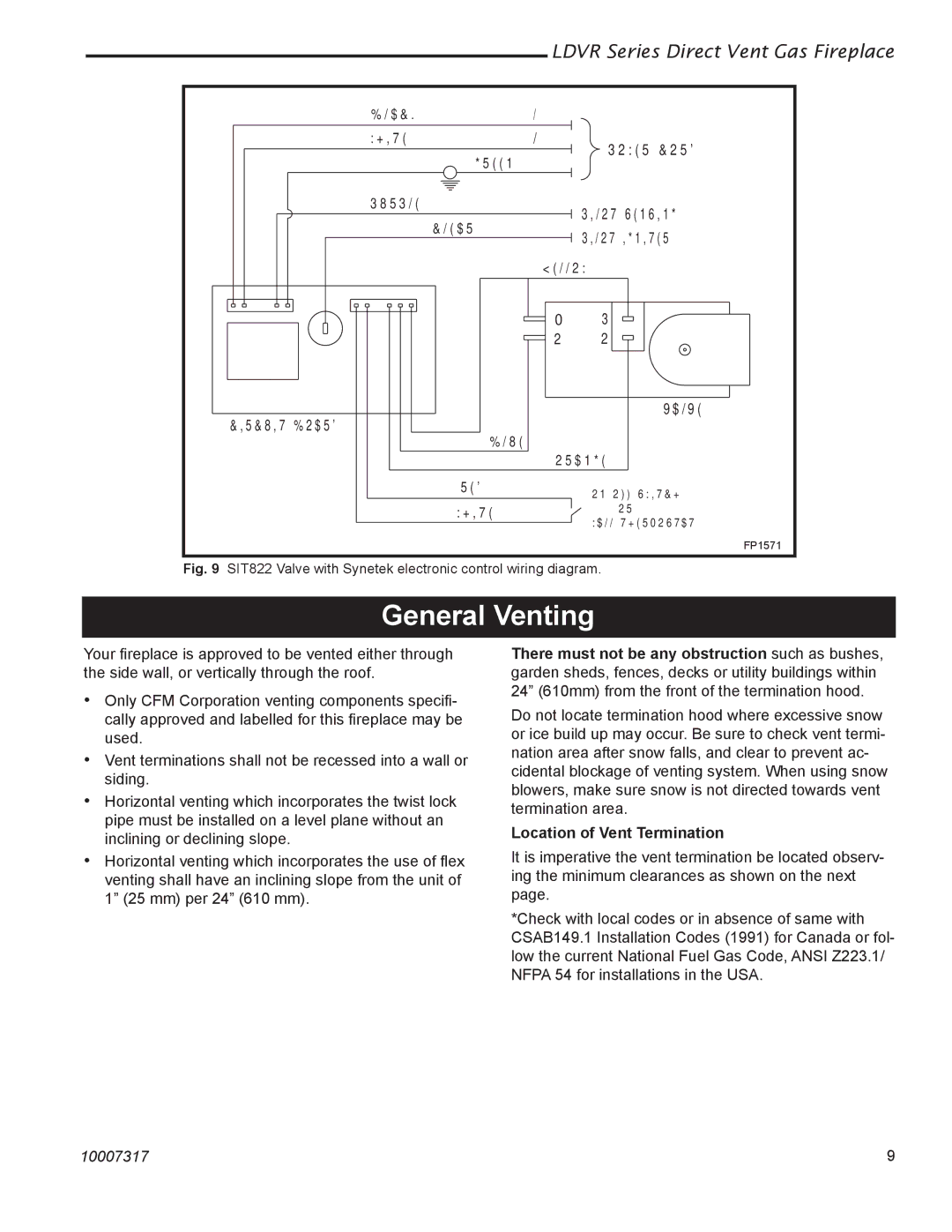 Vermont Casting 39LDVR, 43LDVR, 33LDVR, 36LDVR installation instructions General Venting, Location of Vent Termination 