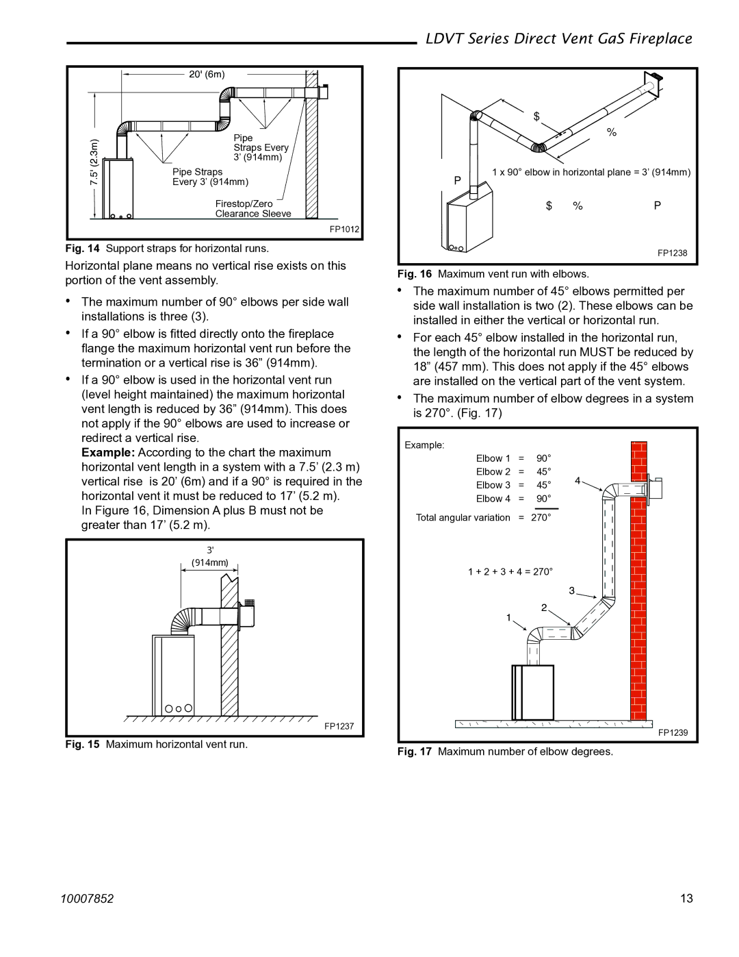 Vermont Casting 36LDVT 39LDVT, 43LDVT manual Support straps for horizontal runs 