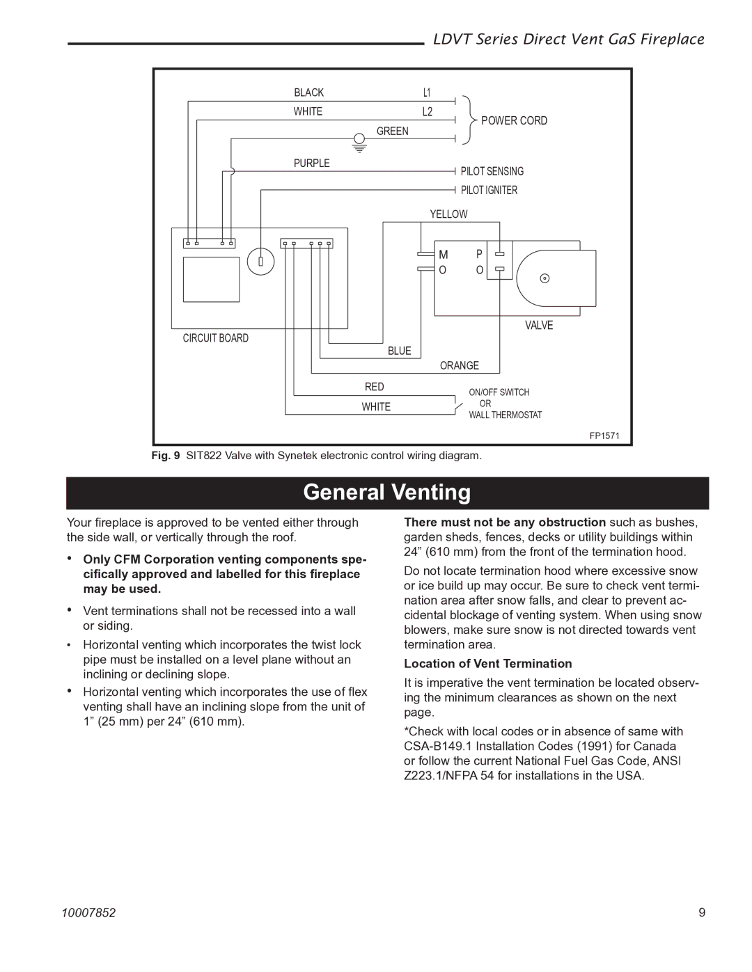 Vermont Casting 43LDVT, 36LDVT 39LDVT manual General Venting, Location of Vent Termination 