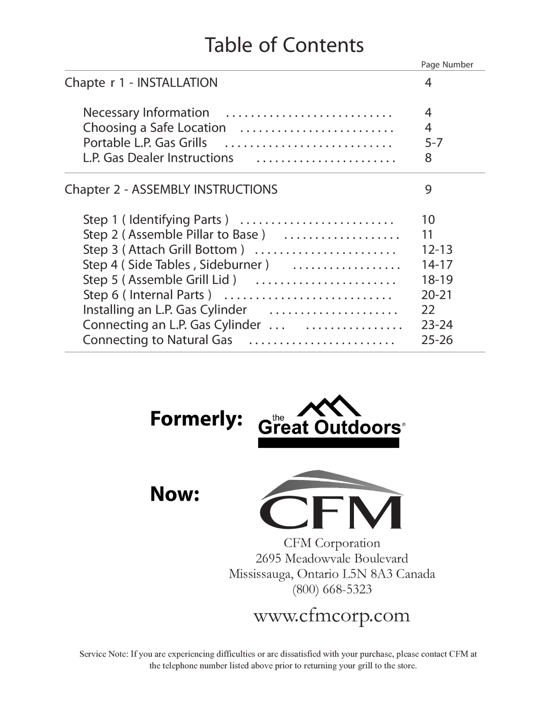 Vermont Casting 6100 owner manual Table of Contents 