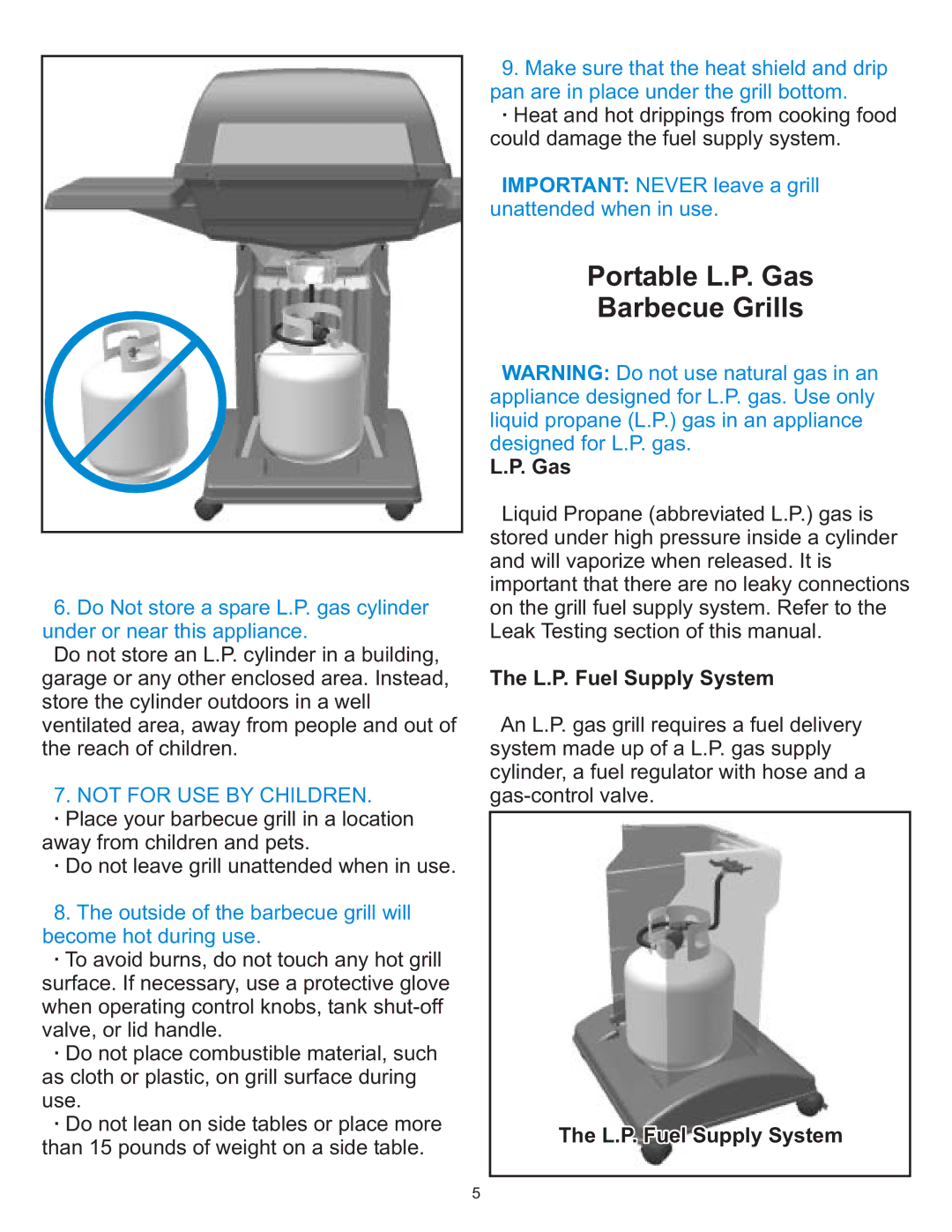 Vermont Casting 6100 owner manual Portable L.P. Gas Barbecue Grills 