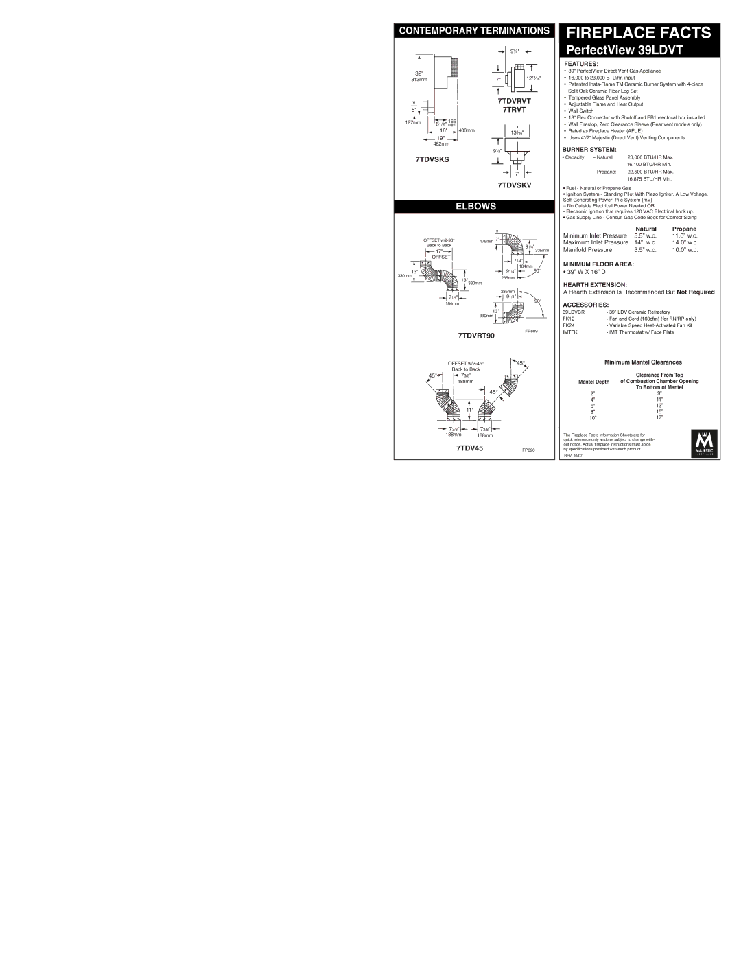 Vermont Casting 7TDVP36, 7TDVP48, 7TDVP8, 7TDVP3564, 7TDVP1218, 7TDVP24 specifications Contemporary Terminations, Elbows 