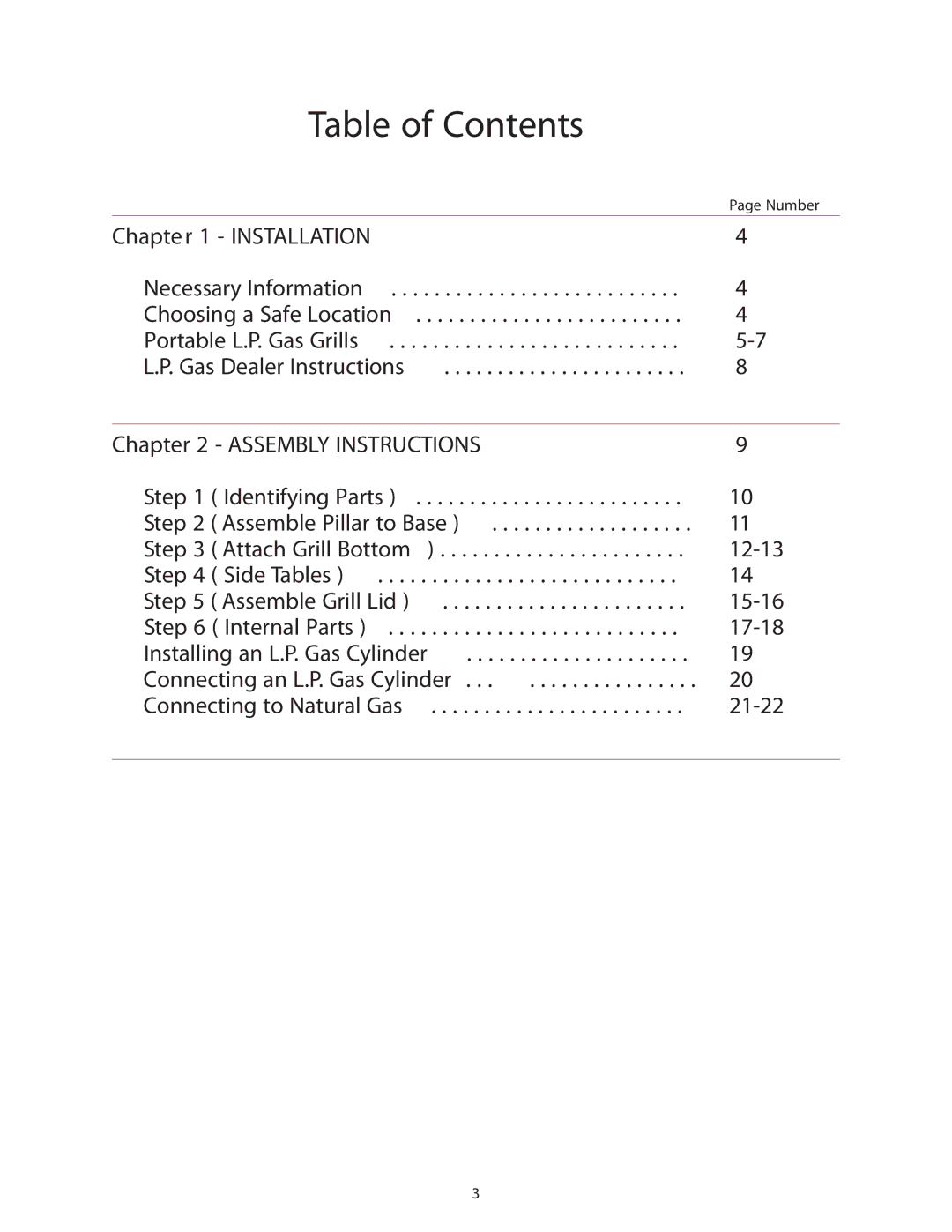 Vermont Casting 6000, 8000 owner manual Table of Contents 