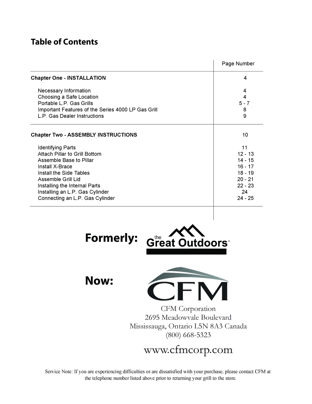 Vermont Casting A052041 owner manual Formerly Now, Table of Contents 