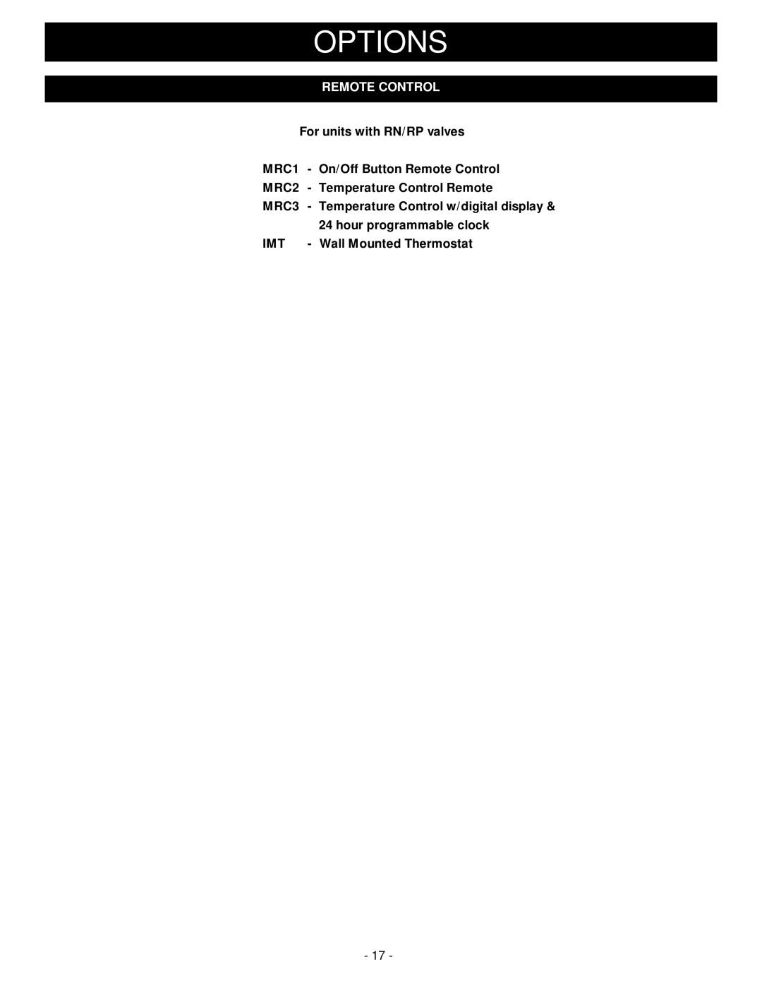 Vermont Casting A232 installation instructions Options 