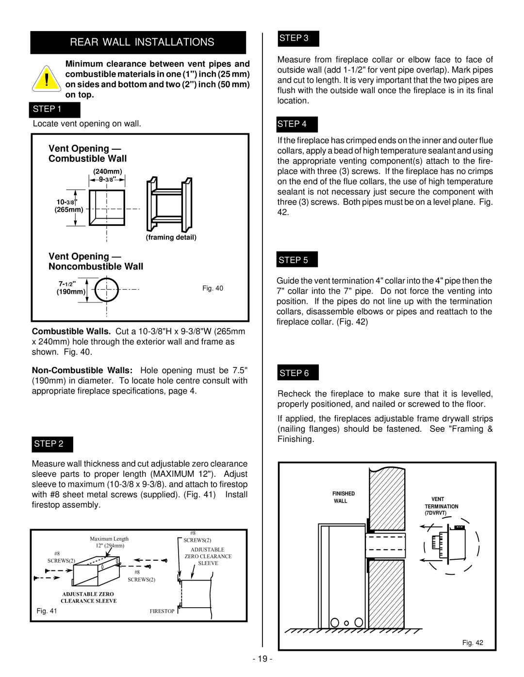 Vermont Casting BHDR36 installation instructions 190mm 